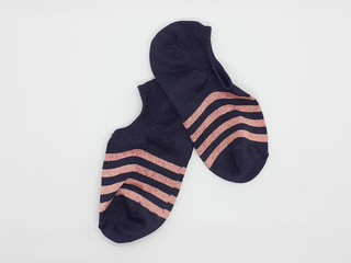 Colorful Beautiful Female Socks Pair in White Isolated background