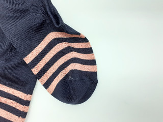 Colorful Beautiful Female Socks Pair in White Isolated background