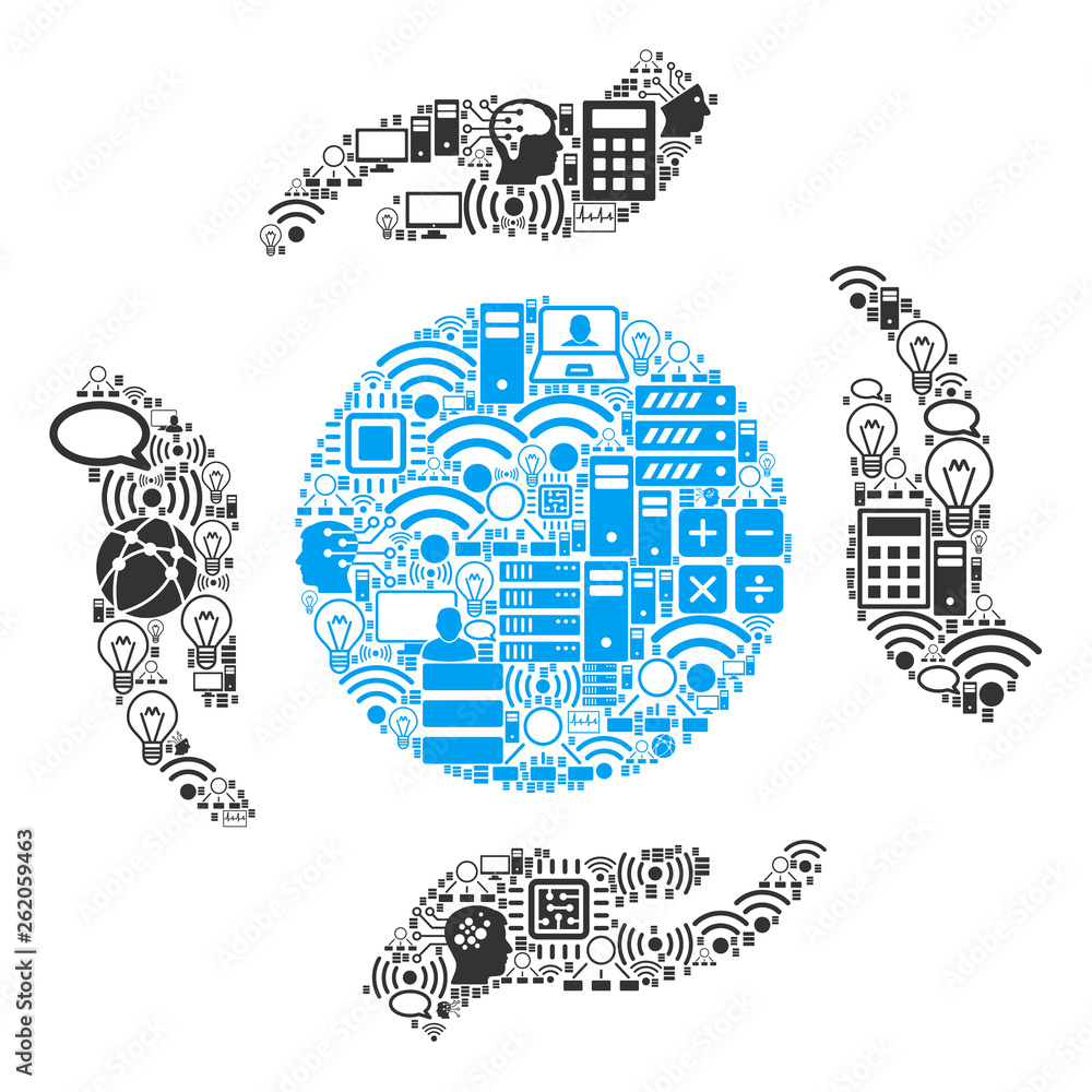 Poster sphere care hands composition icon created for bigdata and computing illustrations. vector sphere ca