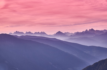 Obraz na płótnie Canvas Sunrise on top of Speikboden/ Southtyrol