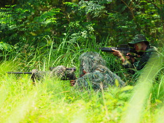 A sniper team in operation