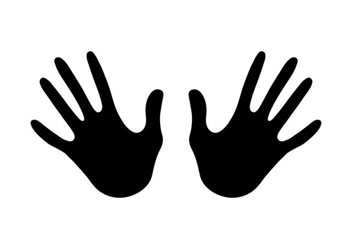 Black silhouette of two hands on a white background. Vector illustration