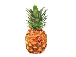 pineapple made of triangulation design on a white background