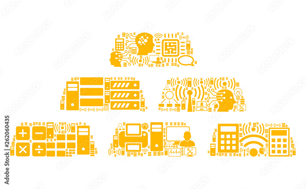 Poster treasure bricks composition icon constructed for bigdata and computing illustrations. vector treasur