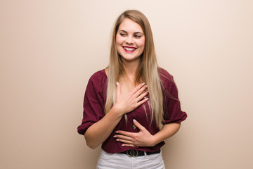 Obraz premium Young russian woman laughing and having fun