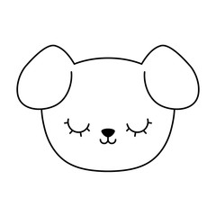 head of cute dog animal isolated icon