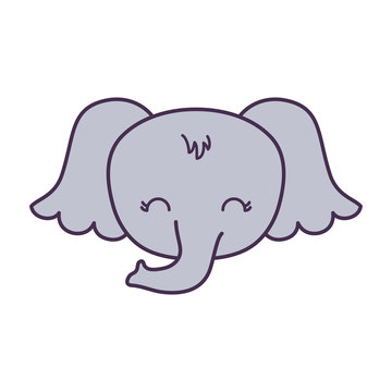 head of cute elephant animal isolated icon