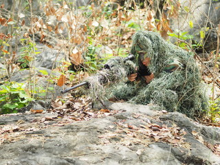 A sniper team in operation