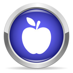 Apple icon. Round bright blue button.