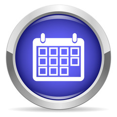 Calendar icon. Round bright blue button.