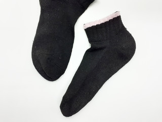 Colorful Beautiful Female Socks Pair in White Isolated background