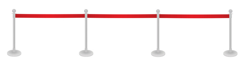 Red tape barrier fence. vector illustration
