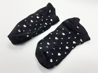 Colorful Beautiful Female Socks Pair in White Isolated background