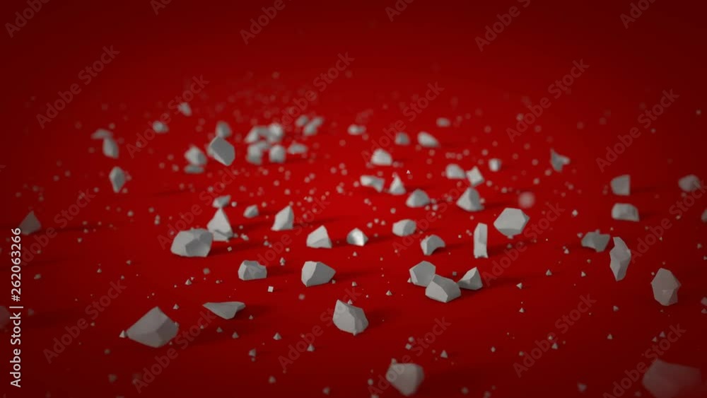 Poster white heart shape on red background is exploding. broke up or cardiac disease concept. 3d render rap