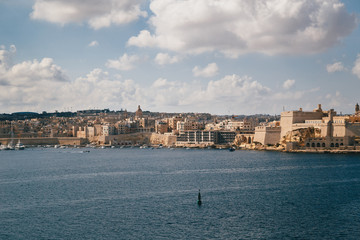 Fototapeta na wymiar View of the Grand Harbour of Valletta, Malta
