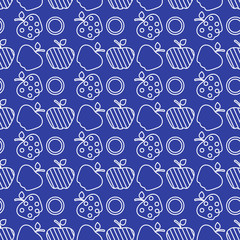 Seamless pattern with apples. Fruit background.