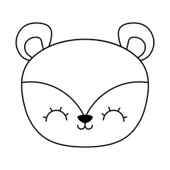 head of cute chipmunk animal icon