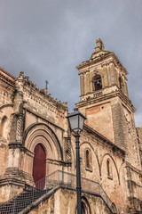 Vizzini, Sicily, Italy: HDR main historic church of Vizzini, side view, the beauty of its characteristic baroque architecture with sky in background