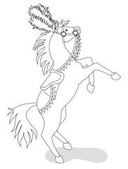 Circus horse for coloring book