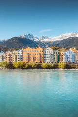 City of Innsbruck with Inn river, Tyrol, Austria - obrazy, fototapety, plakaty