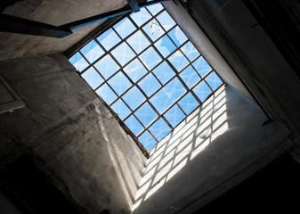 Old lighting concstruction in an ancient building. Abstract architecture fragment.