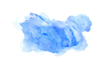 gradient blue watercolor blot on a white background