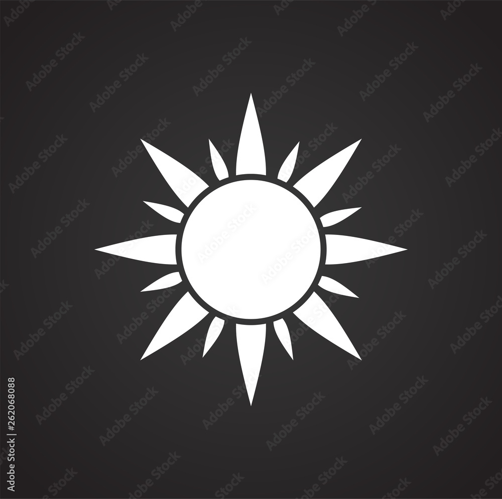 Poster sun icon on background for graphic and web design. simple vector sign. internet concept symbol for w