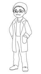Coloring page with a surgeon boy.
