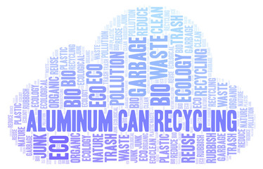 Obraz premium Aluminum Can Recycling word cloud.