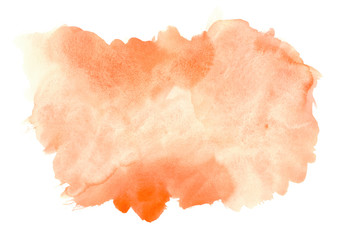 watercolor orange hue.Paint strokes on paper