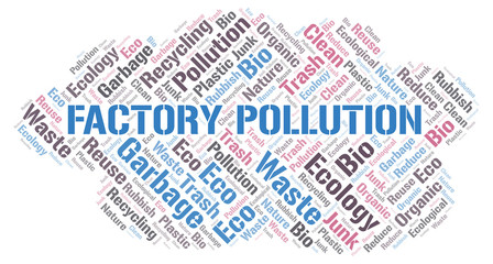 Fototapeta premium Factory Pollution word cloud.