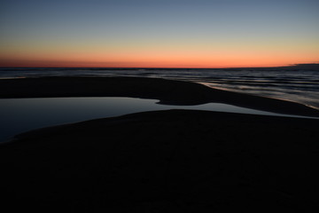 sunset, sky,  beach, sun, landscape, sea, horizon