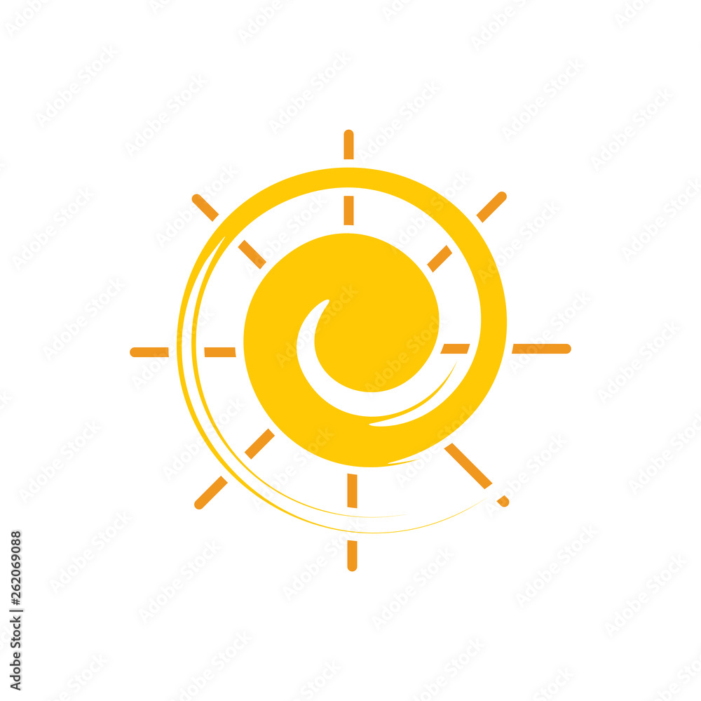 Poster sun icon on background for graphic and web design. simple vector sign. internet concept symbol for w
