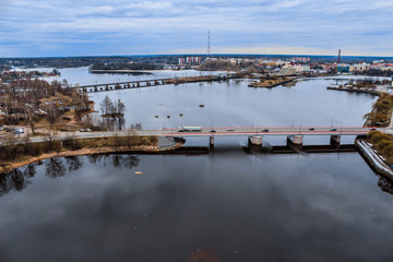 View of the Vyborg from the St. Olaf tower of Vyborg Castle, Leningrad region, Russia