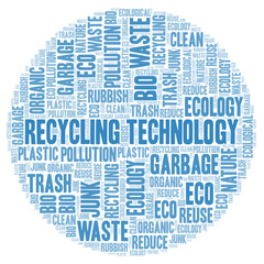 Fototapeta premium Recycling Technology word cloud.