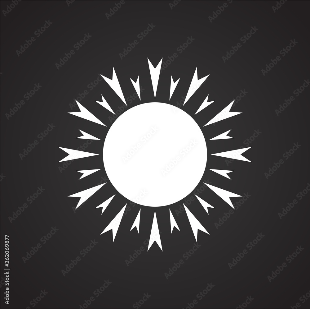 Poster sun icon on background for graphic and web design. simple vector sign. internet concept symbol for w