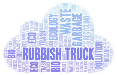 Obraz premium Rubbish Truck word cloud.