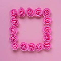 Artificial pink roses