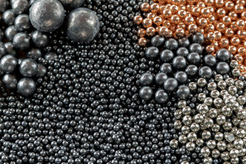 .lead shot for hunting, textures, sizes and colors