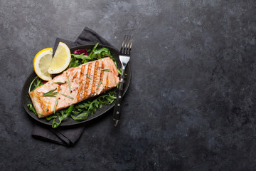 Grilled salmon fish fillet