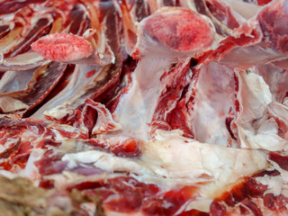 Raw and fresh cow ribs