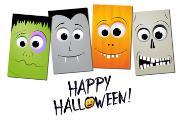 Happy halloween - zombie, pumpkin, skull, dracula