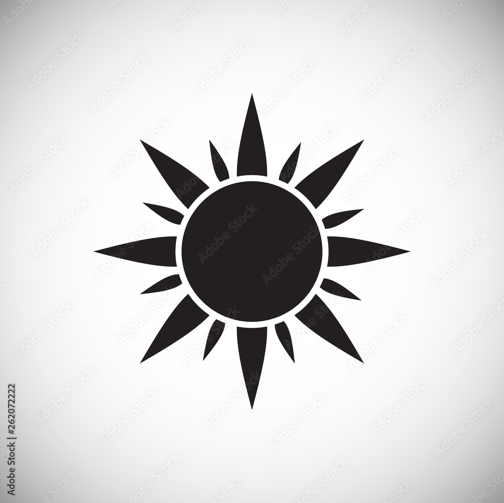 Poster sun icon on background for graphic and web design. simple vector sign. internet concept symbol for w