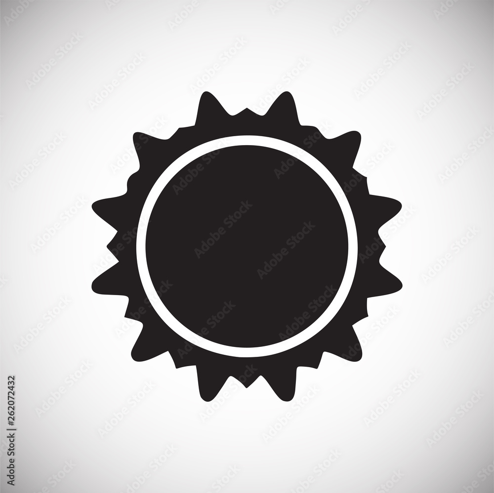 Poster sun icon on background for graphic and web design. simple vector sign. internet concept symbol for w