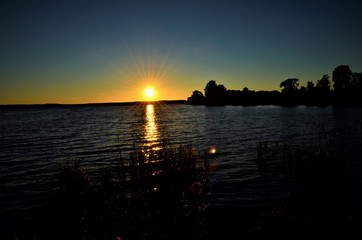 sunset on the Volga River