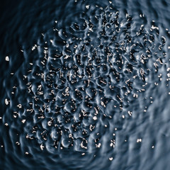 The texture of water under the influence of vibration in 432 hertz