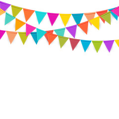 Fototapeta na wymiar Party Background with Flags Vector Illustration
