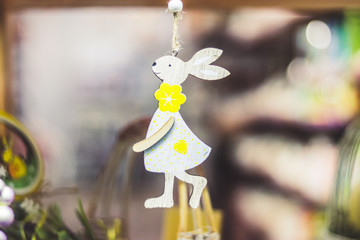 Easter decorating hare. Easter rabbit