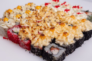Sushi, rolls, fish, rice