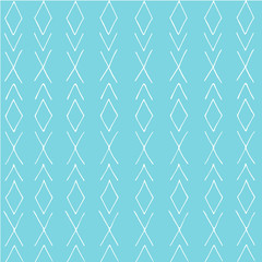 Blue boho abstract hand drawn pattern background